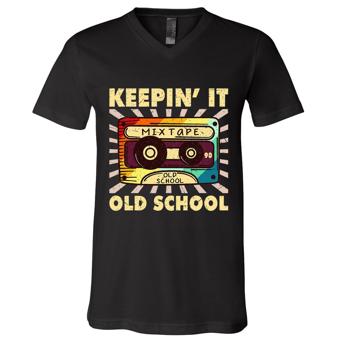 Old School Hip Hop 80s 90s Mixtape V-Neck T-Shirt