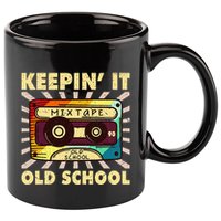 Old School Hip Hop 80s 90s Mixtape 11oz C Handle Ceramic Mug