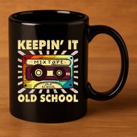 Old School Hip Hop 80s 90s Mixtape 11oz C Handle Ceramic Mug