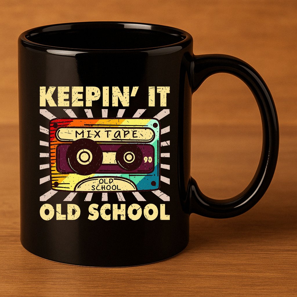Old School Hip Hop 80s 90s Mixtape 11oz C Handle Ceramic Mug