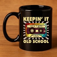 Old School Hip Hop 80s 90s Mixtape 11oz C Handle Ceramic Mug