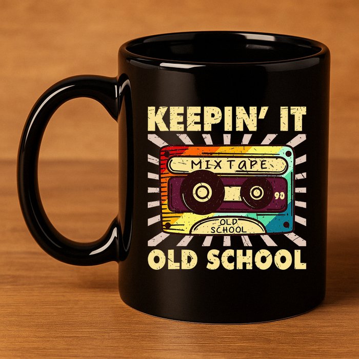 Old School Hip Hop 80s 90s Mixtape 11oz C Handle Ceramic Mug