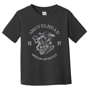 Old School Hd Motorcycle Vtwin Shovelhead Engine Retro Biker Toddler T-Shirt