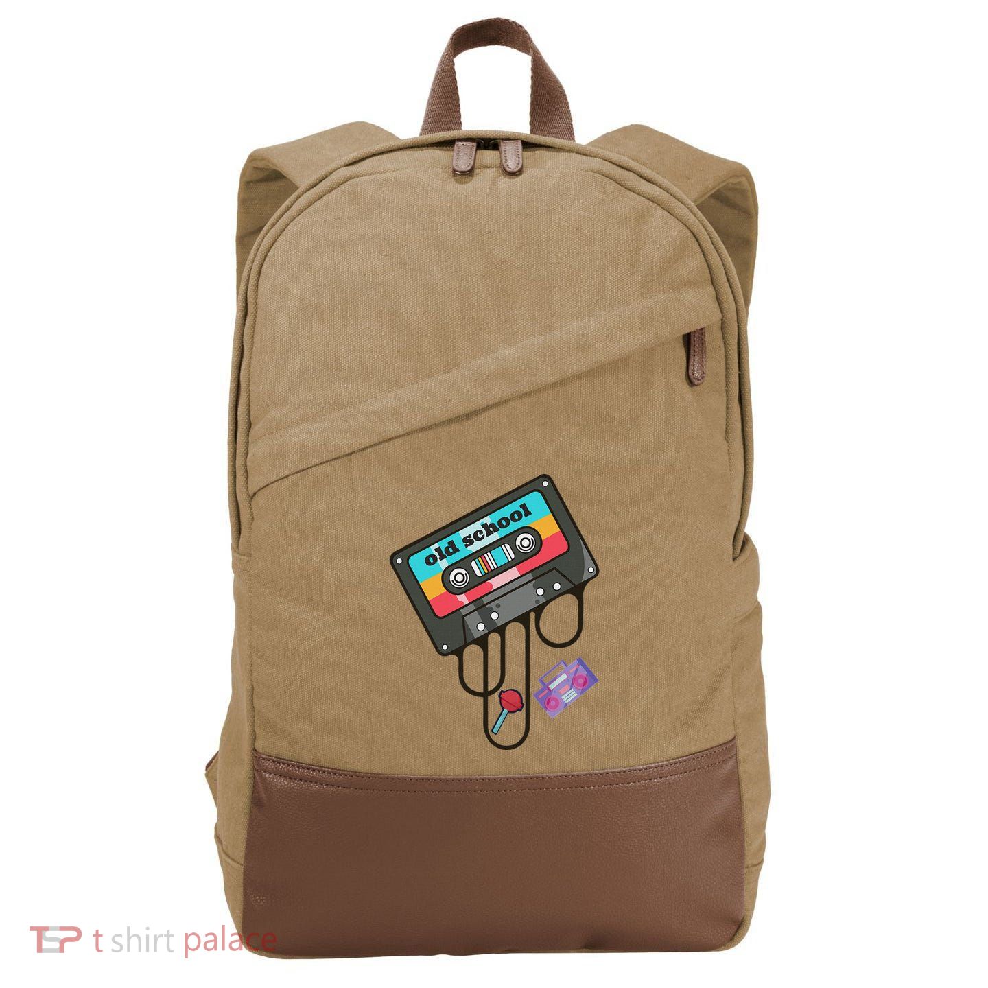 Old School Hip Hop Cassette Tape Retro 80s 90s Rap Mixtape Cotton Canvas Backpack