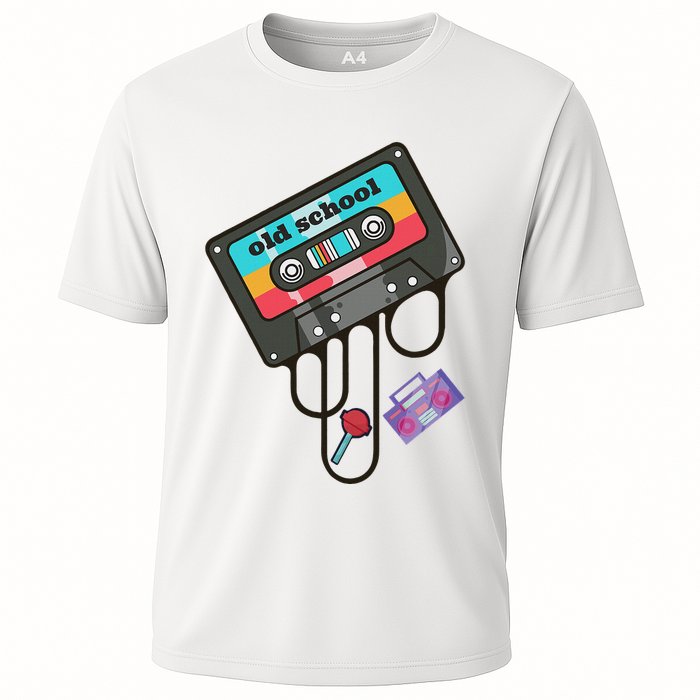 Old School Hip Hop Cassette Tape Retro 80s 90s Rap Mixtape Cooling Performance Crew T-Shirt