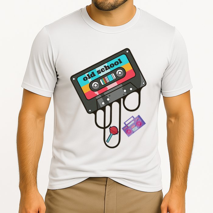 Old School Hip Hop Cassette Tape Retro 80s 90s Rap Mixtape Cooling Performance Crew T-Shirt