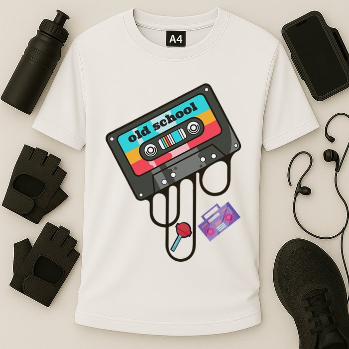 Old School Hip Hop Cassette Tape Retro 80s 90s Rap Mixtape Cooling Performance Crew T-Shirt