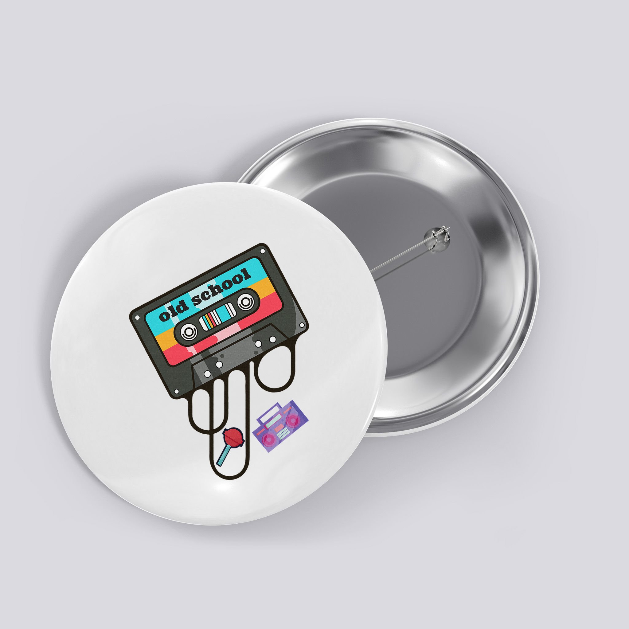 Old School Hip Hop Cassette Tape Retro 80s 90s Rap Mixtape Button