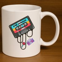 Old School Hip Hop Cassette Tape Retro 80s 90s Rap Mixtape 11oz C Handle Ceramic Mug