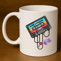 Old School Hip Hop Cassette Tape Retro 80s 90s Rap Mixtape 11oz C Handle Ceramic Mug
