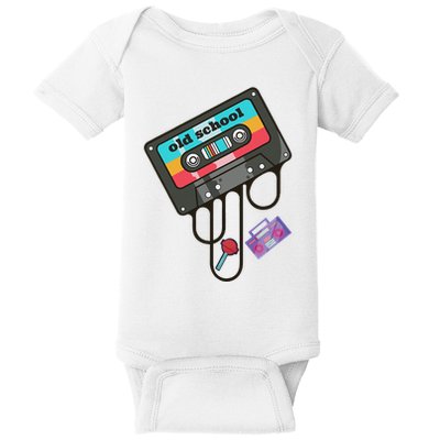 Old School Hip Hop Cassette Tape Retro 80s 90s Rap Mixtape Baby Bodysuit