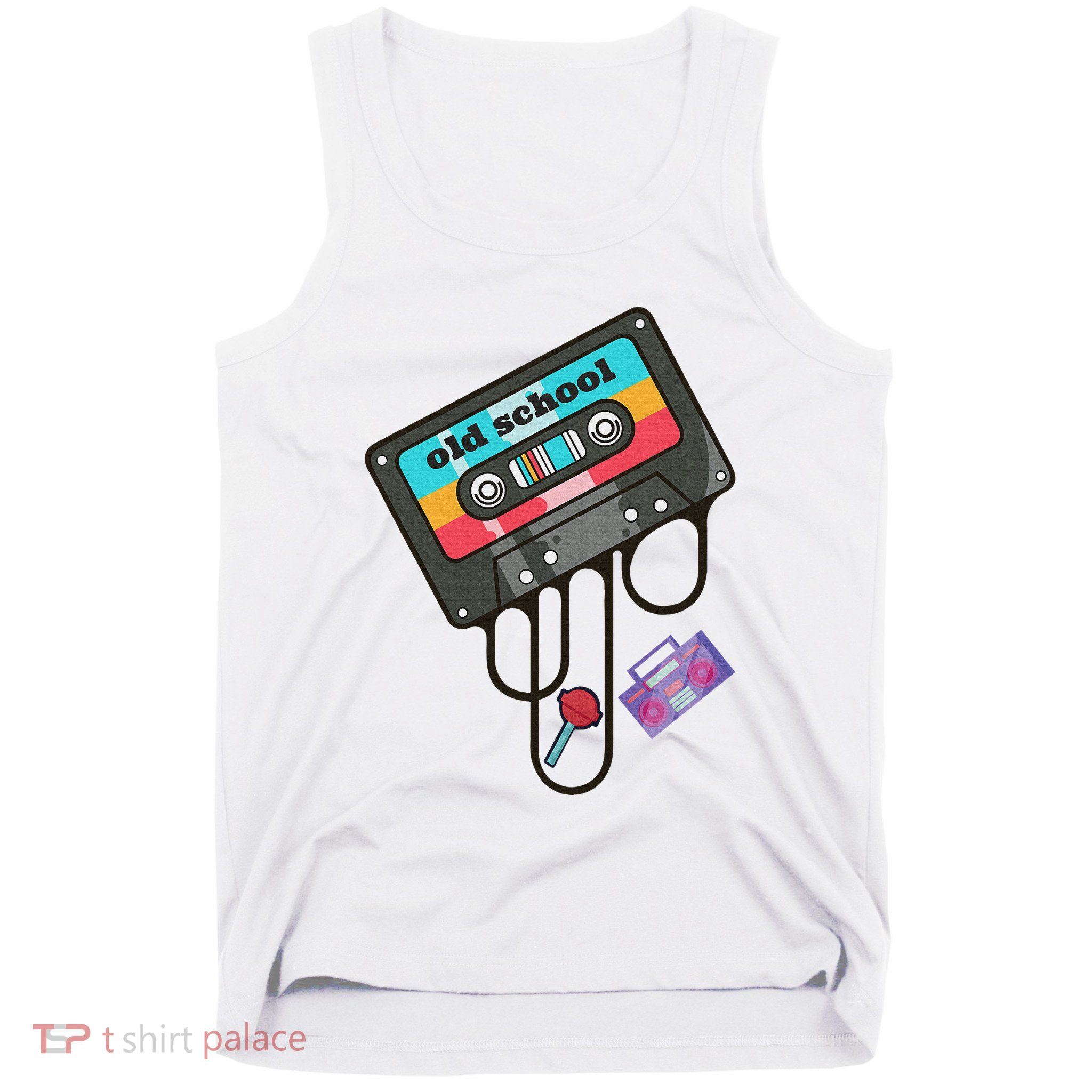Old School Hip Hop Cassette Tape Retro 80s 90s Rap Mixtape Tank Top