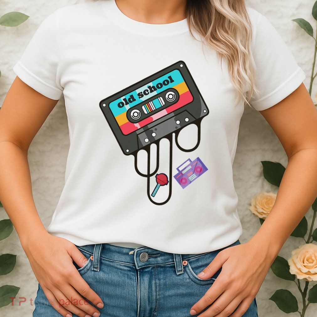Old School Hip Hop Cassette Tape Retro 80s 90s Rap Mixtape Womens T-Shirt