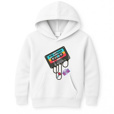Old School Hip Hop Cassette Tape Retro 80s 90s Rap Mixtape Kids Hoodie