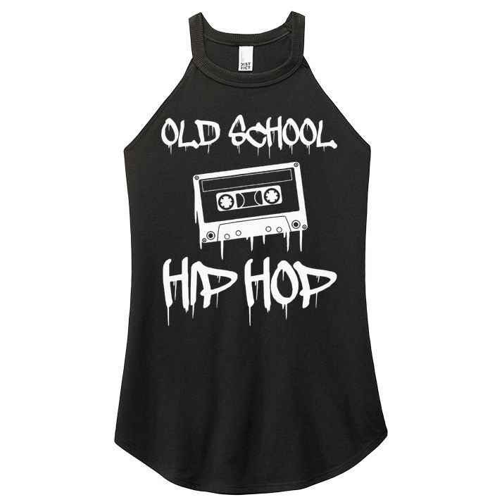 Old School Hip Hop Rap Cassette Tape 80s 90s Retro Vintage Women's Perfect Tri Rocker Tank