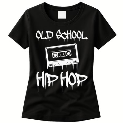 Old School Hip Hop Rap Cassette Tape 80s 90s Retro Vintage Womens T-Shirt