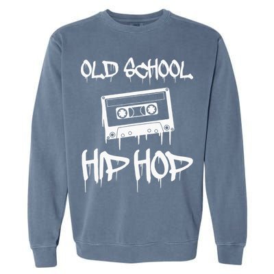 Old School Hip Hop Rap Cassette Tape 80s 90s Retro Vintage Garment-Dyed Sweatshirt
