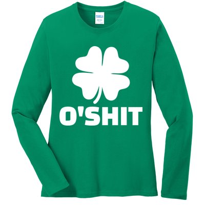 O'Shit Shamrock Ladies Long Sleeve Shirt