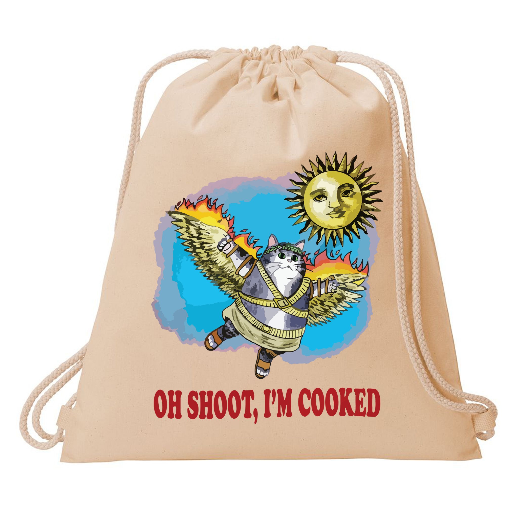 Oh Shoot Im Cooked Drawstring Bag