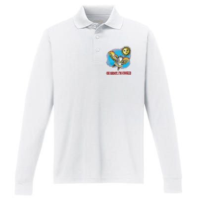 Oh Shoot Im Cooked Performance Long Sleeve Polo