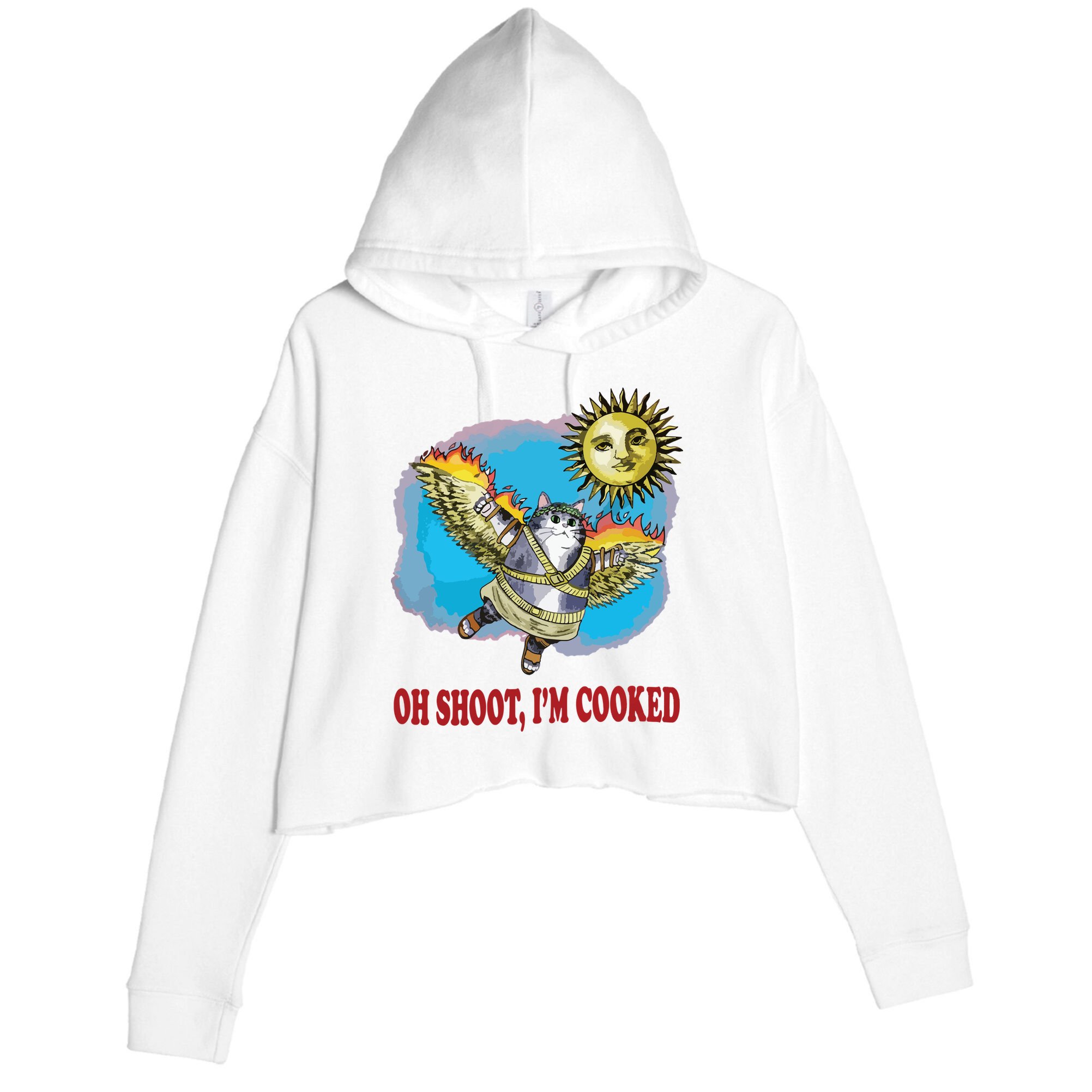 Oh Shoot Im Cooked Crop Fleece Hoodie