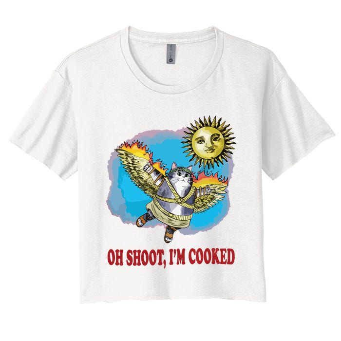 Oh Shoot Im Cooked Women's Crop Top Tee