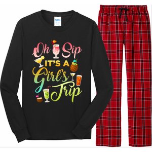 Oh Sip It's A ' Trip Funny Ing Graphic Funny Gift Long Sleeve Pajama Set