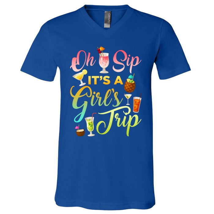 Oh Sip It's A ' Trip Funny Ing Graphic Funny Gift V-Neck T-Shirt