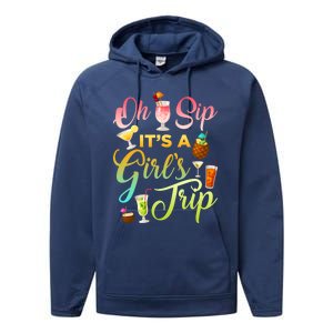 Oh Sip It's A ' Trip Funny Ing Graphic Funny Gift Performance Fleece Hoodie