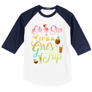 Oh Sip It's A ' Trip Funny Ing Graphic Funny Gift Baseball Sleeve Shirt