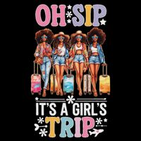 Oh Sip ItS A Trip Funny Party Black Women Queen T-Shirt