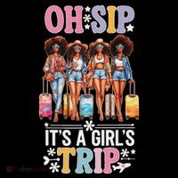 Oh Sip ItS A Trip Funny Party Black Women Queen Tall T-Shirt