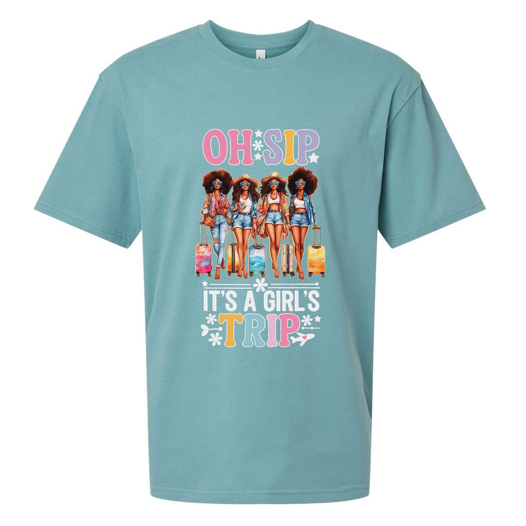 Oh Sip ItS A Trip Funny Party Black Women Queen Sueded Cloud Jersey T-Shirt