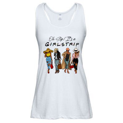 Oh Sip It's A Girls Trip Funny Wine Black Sistas Queen  Ladies Essential Flowy Tank