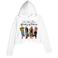 Oh Sip It's A Girls Trip Funny Wine Black Sistas Queen  Crop Fleece Hoodie