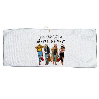 Oh Sip It's A Girls Trip Funny Wine Black Sistas Queen  Large Microfiber Waffle Golf Towel