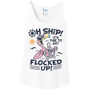 Oh Ship It's Time To Get Flocked Up! Flamingo Cruise Ladies Essential Tank