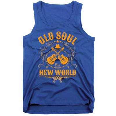 Old Soul In A New World Country Bluegrass Music Guitar Fan Tank Top