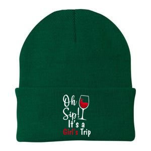 Oh Sip! It's A Girls Trip Funny Wine Party Knit Cap Winter Beanie