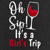 Oh Sip! It's A Girls Trip Funny Wine Party 7 Panel Mesh Trucker Snapback Hat