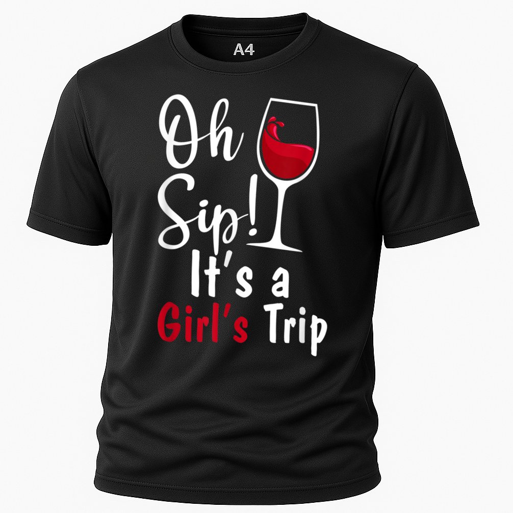 Oh Sip! It's A Girls Trip Funny Wine Party Cooling Performance Crew T-Shirt