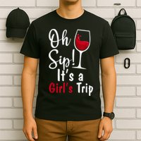 Oh Sip! It's A Girls Trip Funny Wine Party T-Shirt