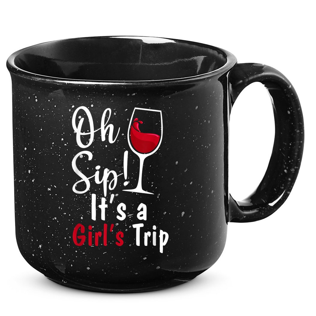 Oh Sip! It's A Girls Trip Funny Wine Party 15oz Campfire Ceramic Mug