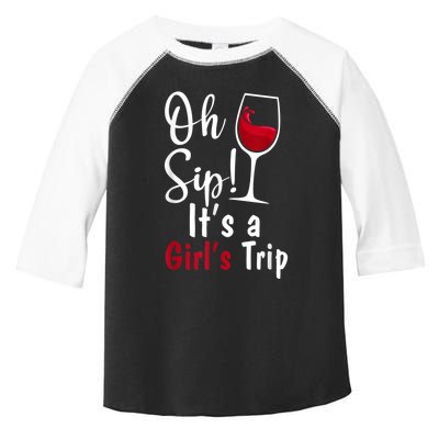 Oh Sip! It's A Girls Trip Funny Wine Party Toddler Fine Jersey T-Shirt