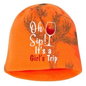 Oh Sip! It's A Girls Trip Funny Wine Party Kati - Camo Knit Beanie