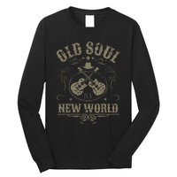 Old Soul In A New World Country Bluegrass Music Guitar Fan Long Sleeve Shirt