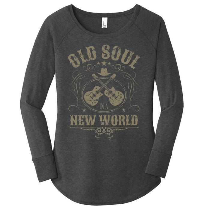 Old Soul In A New World Country Bluegrass Music Guitar Fan Women's Perfect Tri Tunic Long Sleeve Shirt