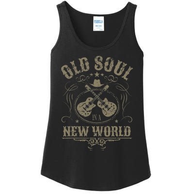 Old Soul In A New World Country Bluegrass Music Guitar Fan Ladies Essential Tank