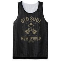 Old Soul In A New World Country Bluegrass Music Guitar Fan Mesh Reversible Basketball Jersey Tank