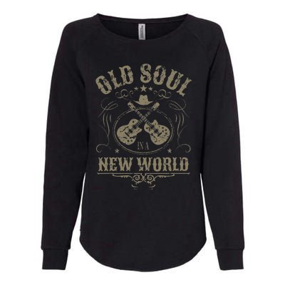 Old Soul In A New World Country Bluegrass Music Guitar Fan Womens California Wash Sweatshirt